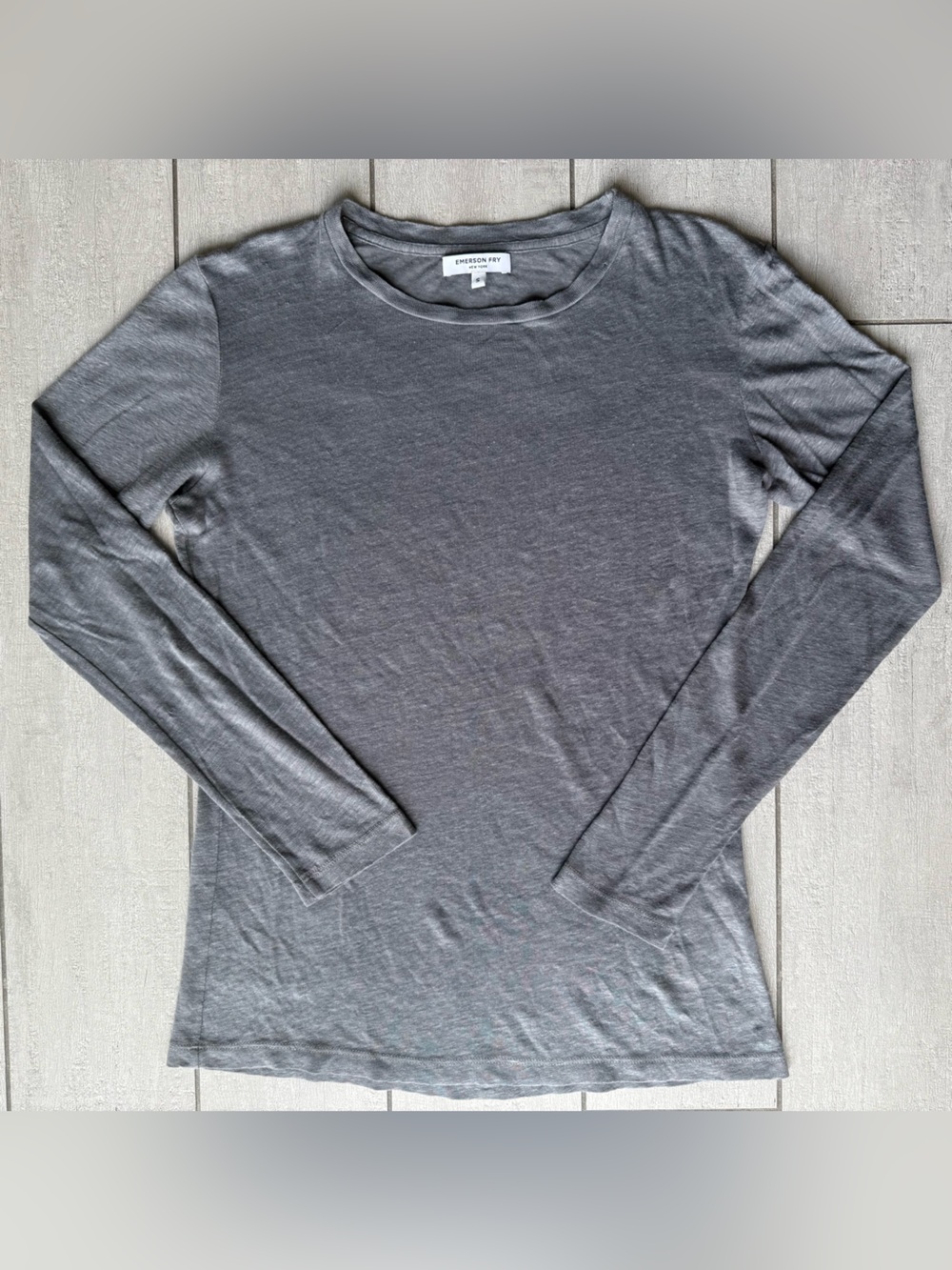 Emerson Fry Long Sleeve T-Shirt Linen Gray Women’s Size Small